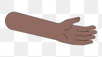 PNG Black arm hand, body part flat illustration, transparent background