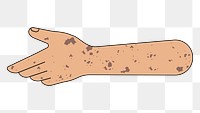 PNG Reaching vitiligo hand, gesture illustration, transparent background