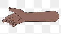 PNG Black reaching hand, gesture illustration, transparent background