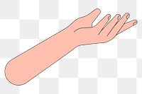 PNG Presenting hand, gesture flat illustration, transparent background