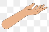 PNG Presenting hand, gesture flat illustration, transparent background