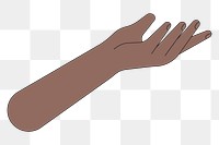 PNG Black presenting hand, gesture flat illustration, transparent background