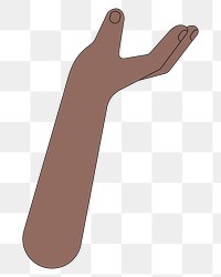 PNG Black presenting hand, gesture flat illustration, transparent background