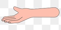 PNG Helping hand gesture, flat illustration, transparent background