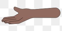 PNG Black helping hand gesture, flat illustration, transparent background