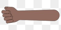 PNG Black fist arm, gesture flat illustration, transparent background