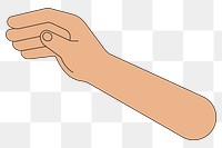 PNG Hand arm, gesture flat illustration, transparent background