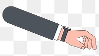 PNG Businessman's hand, gesture illustration, transparent background