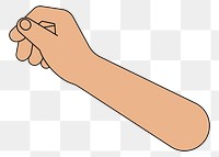 PNG Hand arm, gesture flat illustration, transparent background