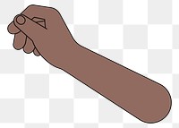 PNG Black hand arm, gesture flat illustration, transparent background