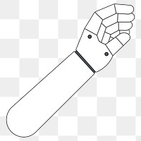 PNG Robotic hand gesture, flat illustration, transparent background