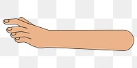 PNG Hand reaching out, gesture illustration, transparent background