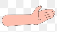 PNG Palm hand, gesture flat illustration, transparent background