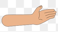 PNG Palm hand, gesture flat illustration, transparent background