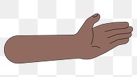 PNG Black palm hand, gesture flat illustration, transparent background