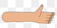 PNG Palm hand, gesture flat illustration, transparent background