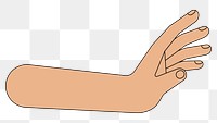 PNG Palm hand, gesture flat illustration, transparent background