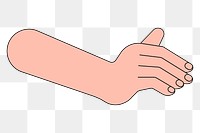 PNG White hand gesture, flat illustration, transparent background