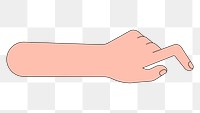 PNG White hand gesture, flat illustration, transparent background