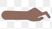 PNG Black hand gesture, flat illustration, transparent background