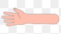 PNG White hand arm, gesture illustration, transparent background