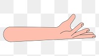 PNG Presenting hand gesture, flat illustration, transparent background