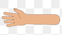 PNG Tanned hand arm, gesture illustration, transparent background