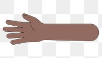 PNG Black hand arm, gesture illustration, transparent background