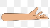 PNG Presenting hand gesture, flat illustration, transparent background