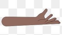 PNG Black presenting hand gesture, flat illustration, transparent background