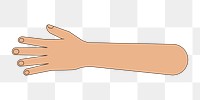 PNG Tanned hand gesture, flat illustration, transparent background