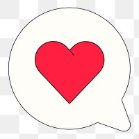 Png Heart in text bubble illustration, transparent background