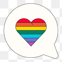 PNG Rainbow heart speech bubble, LGBTQ illustration, transparent background