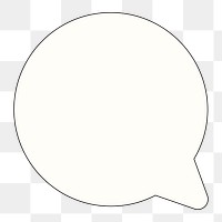 PNG White speech bubble, flat graphic, transparent background