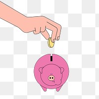 PNG Piggy bank, money saving illustration, transparent background