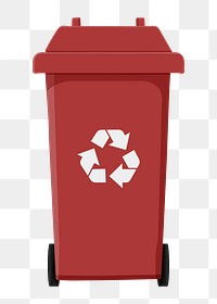 Red png recycle bin,  transparent background