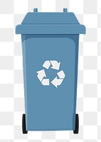 Blue png recycle bin, transparent background