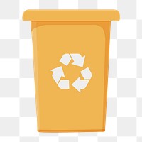 Yellow png recycle bin,  transparent background