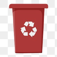 Red png recycle bin,  transparent background