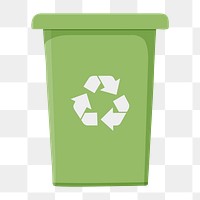 Green png recycle bin, transparent background