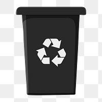 Black png recycle bin,  transparent background