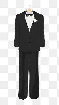 Wedding tuxedo png formal wear illustration, transparent background