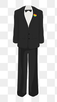 LGBTQ png wedding suit, transparent background