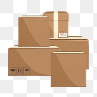 Delivery boxes png product packaging illustration, transparent background