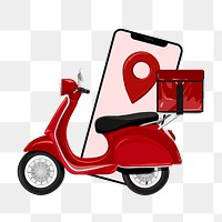 Motorcycle delivery png logistic illustration, transparent background