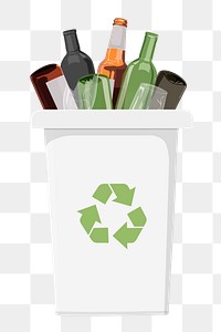 Bottles png recycle bin, transparent background