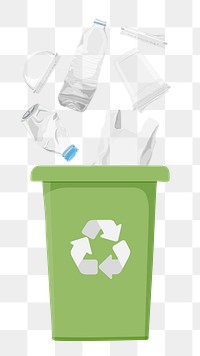 Plastic png recycle bin, transparent background