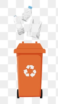 Plastic png recycling bin, transparent background