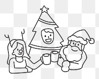 Png cheers to Christmas doodle, transparent background