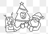 Png cheers to Christmas doodle, transparent background